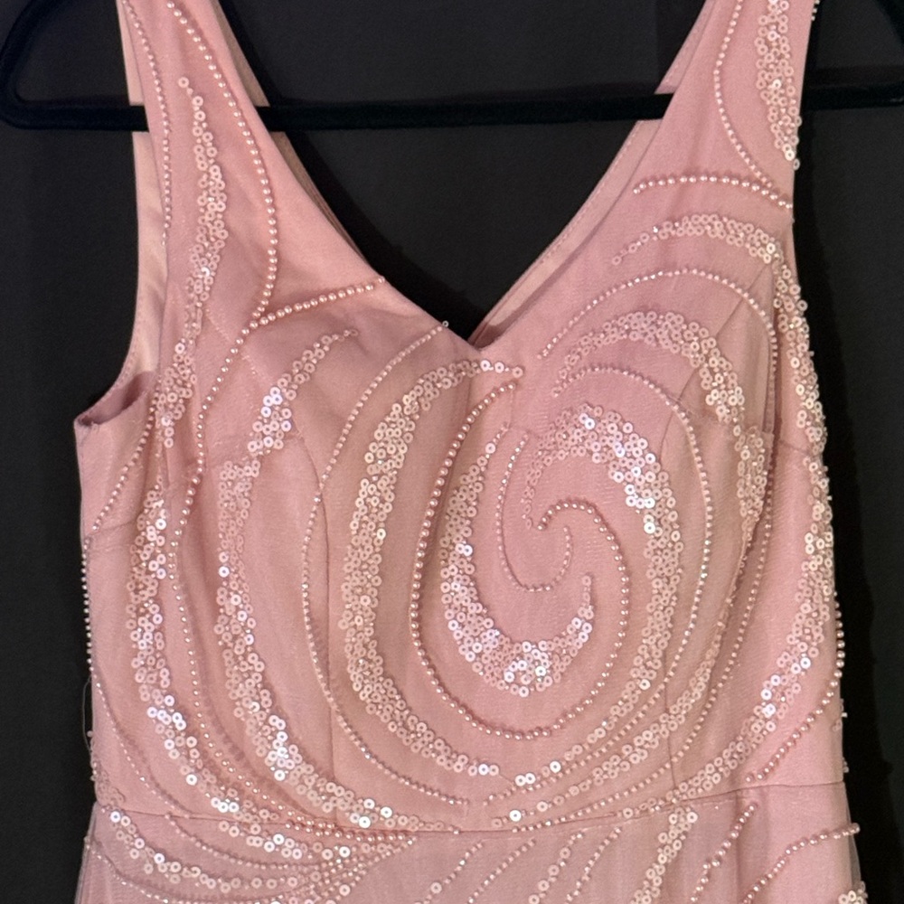 Elegant Mauve Sequin Dress with Sheer Jacket